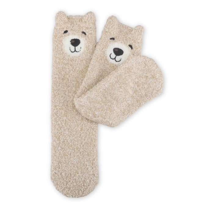 totes toasties® Womens Bear Mini Hot Water Bottle & Super Soft Socks Set  Beige Extra Image 4